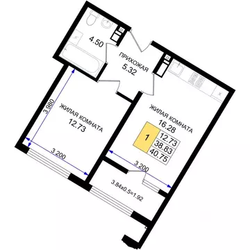 1-к кв. Краснодарский край, Новороссийск 5-я Бригада мкр,  (40.75 м)