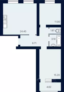 2-к кв. Саратовская область, Саратов ул. Имени Николая Егорова (69.64 ...