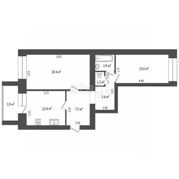 2-к кв. Марий Эл, Медведево городское поселение, Медведево пгт ул. ...
