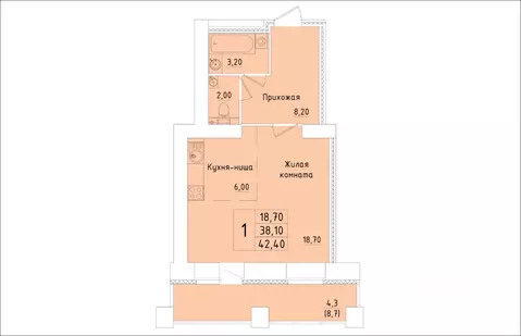 1-к кв. Кировская область, Киров Хлебозаводской проезд, 6 (42.4 м)