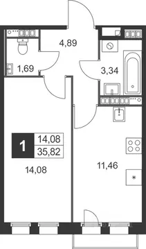 1-к кв. Ленинградская область, Гатчинский муниципальный округ, д. ...