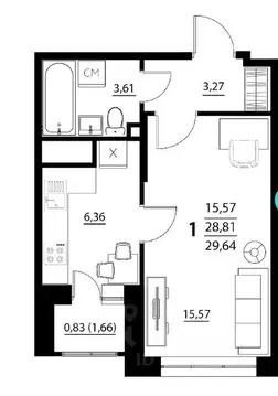 1-к кв. Белгородская область, Белгородский район, Дубовское с/пос, с. ...