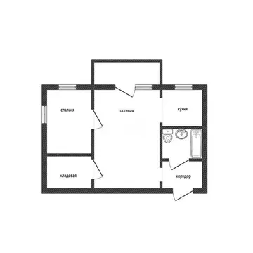 2-комнатная квартира: село Светлоозерское, Первомайский переулок, 7 ...