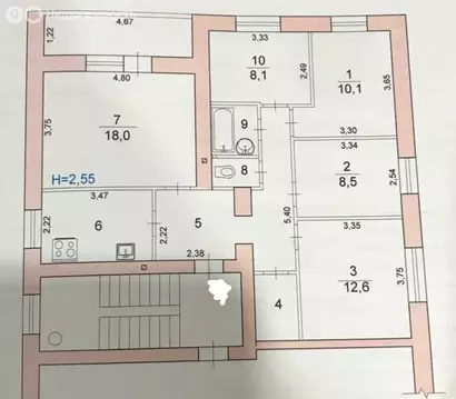 5-комнатная квартира: Волгоград, улица Гвоздкова, 8 (86.3 м)