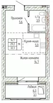 1-к кв. Алтайский край, Новоалтайск ул. Титова, 6 (32.3 м)
