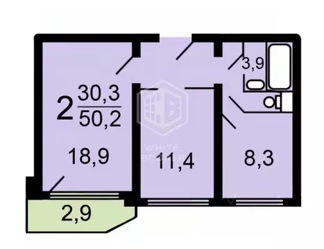 2-к кв. Москва Мичуринский просп., 31К1 (50.6 м)