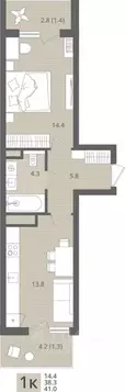 1-к кв. Калининградская область, Пионерский пос. Рыбное,  (41.0 м)