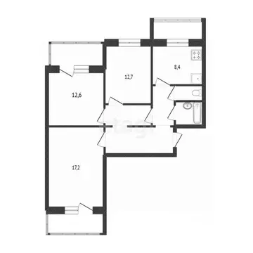 3-к кв. Белгородская область, Белгород бул. Юности, 39 (68.5 м)