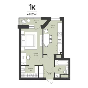 1-к кв. Пермский край, Пермь Уинская ул., 54 (41.62 м)