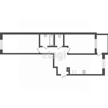 2-к кв. Тюменская область, Тюмень ул. Сергея Свиридова, 5 (58.0 м)