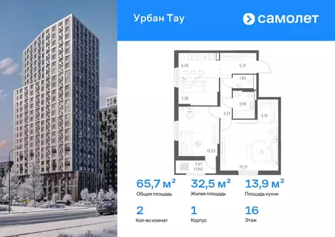2-к кв. Башкортостан, Уфа ул. Минигали Губайдуллина, 8к9 (65.7 м)