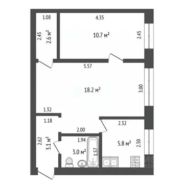 2-к кв. Башкортостан, Бирск пер. Коммунаров, 13 (43.4 м)