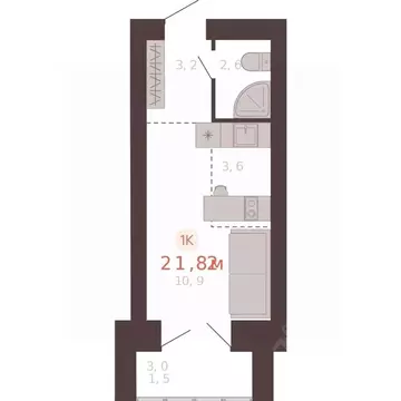 1-к кв. Алтайский край, Новоалтайск ул. Южсиба, 52А (21.8 м)