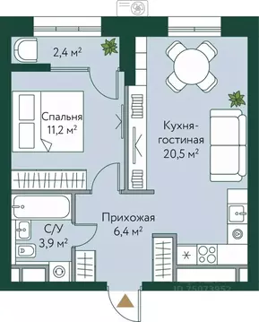 1-к кв. Волгоградская область, Волгоград Новосибирская ул., 74 (44.4 ...
