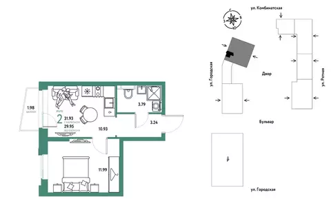 2-к кв. Свердловская область, Екатеринбург муниципальное образование, ...