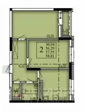 2-к кв. Башкортостан, Уфа Затон-Восточный жилрайон, Паруса жилой ...