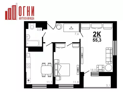 2-к кв. Нижегородская область, Нижний Новгород Коломенская ул., 8к4 ...