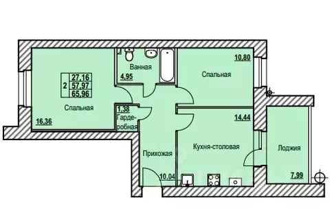 2-к кв. Ярославская область, Ярославль Северный жилрайон, 9-й мкр,  ...