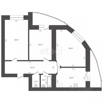 3-к кв. Мордовия, Саранск Волгоградская ул., 75к3 (81.1 м)