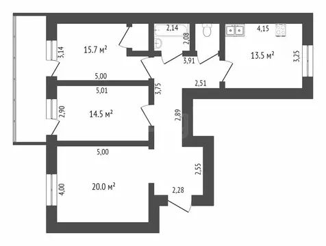 3-комнатная квартира: Тюмень, Кремлёвская улица, 112к1 (78.3 м)
