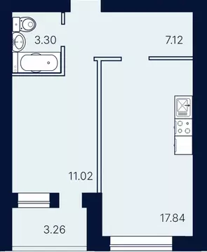 1-к кв. Саратовская область, Саратов ул. Имени Николая Егорова (42.54 ...
