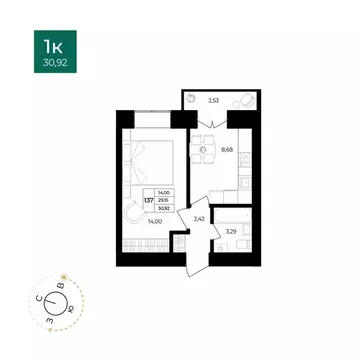 1-к кв. Ярославская область, Ярославль Северный жилрайон, 15-й мкр, ...