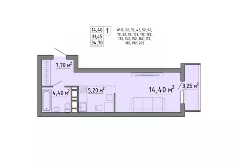 1-к кв. Липецкая область, Липецк Агрономическая ул. (34.95 м)