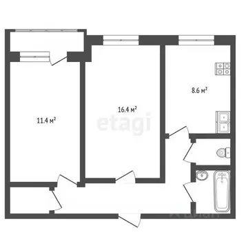 2-к кв. Башкортостан, Стерлитамак Полевая ул., 21 (50.3 м)