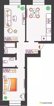 2-к кв. Самарская область, Тольятти бул. Итальянский, 2 (61.37 м)