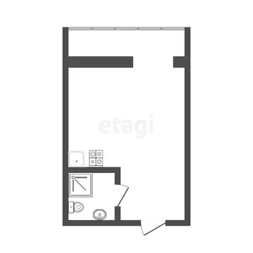 Квартира-студия: Тюмень, улица Мельникайте, 63 (17.5 м)