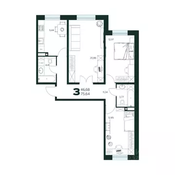 3-к кв. Московская область, Химки Сходня мкр, Первомайская ул., ...