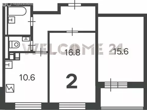 2-комнатная квартира: Москва, улица Дмитрия Ульянова, 47 (56.2 м)