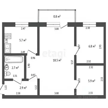 2-к кв. Башкортостан, Стерлитамак просп. Ленина, 44 (42.5 м)