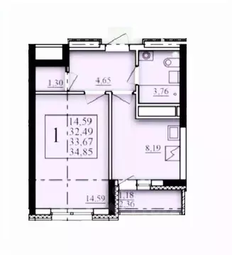 1-к кв. Башкортостан, Уфа Затон-Восточный жилрайон, Паруса жилой ...