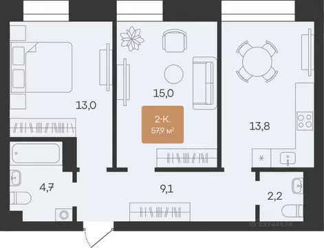 2-к кв. Ямало-Ненецкий АО, Новый Уренгой Созидателей мкр, Атмосфера. ...
