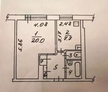 1-к кв. Архангельская область, Северодвинск ул. Ломоносова, 113 (36.7 ...
