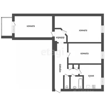 3-к кв. Воронежская область, Воронеж Новосибирская ул., 34 (57.0 м)