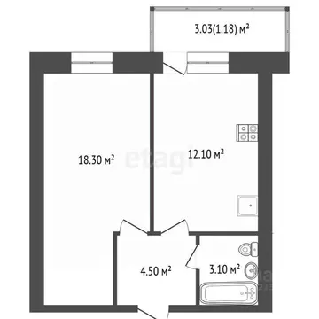 1-к кв. Вологодская область, Вологда Старое ш., 3Бк1 (37.7 м)