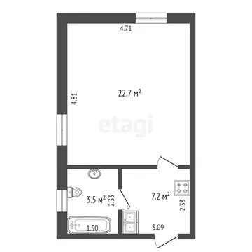 1-комнатная квартира: Партенит, улица Победы, 14А (33 м)