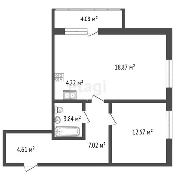 2-комнатная квартира: Кисловка, микрорайон Левобережный, улица Василия ...
