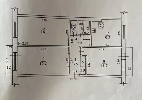 3-к кв. Московская область, Щелково ул. Беляева, 16 (64.0 м)