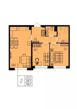 2-к кв. Свердловская область, Екатеринбург ул. Старых Большевиков, 52А ...