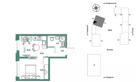 2-к кв. Свердловская область, Екатеринбург муниципальное образование, ...
