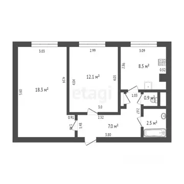 2-к кв. Тверская область, Тверь Оснабрюкская ул., 26 (66.5 м)