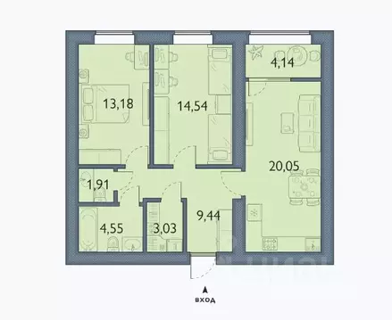 2-к кв. Брянская область, Брянский район, пос. Мичуринский, ...