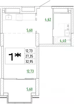 1-к кв. Приморский край, Владивосток Архитектор жилой комплекс (32.95 ...