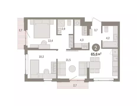 2-к кв. Свердловская область, Екатеринбург Сортировочный жилрайон, ...