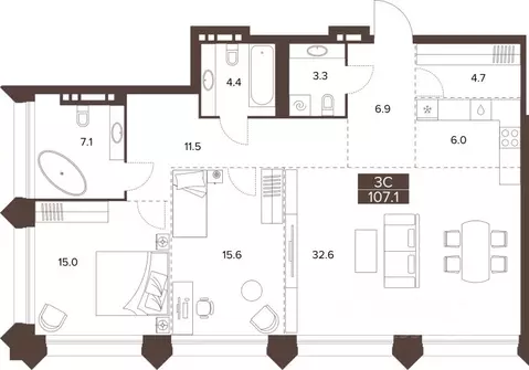 3-к кв. Алтайский край, Барнаул Социалистический просп., 97 (107.1 м)