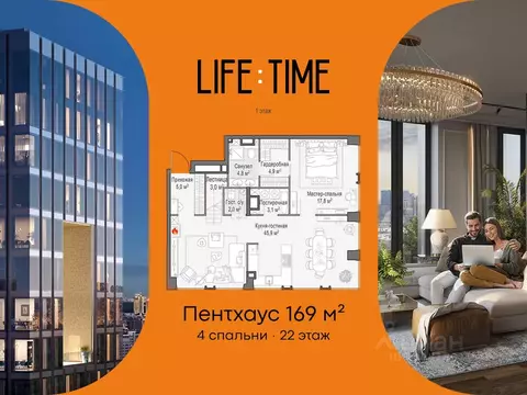 4-к кв. Москва Лайф Тайм жилой комплекс (169.0 м)