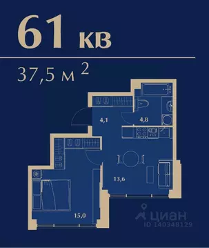 1-к кв. Москва Большая Черкизовская ул., 4А (37.5 м)
